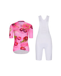 RIVANELLE Kurzarm Radtrikot und Shorts - CHERIE - Weiß/Rosa